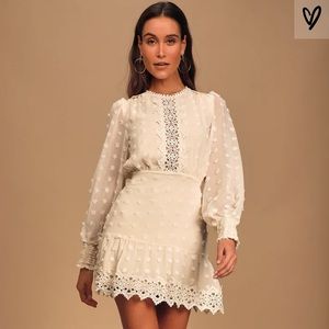 Lulus lust or love embroidered lace long sleeve dress